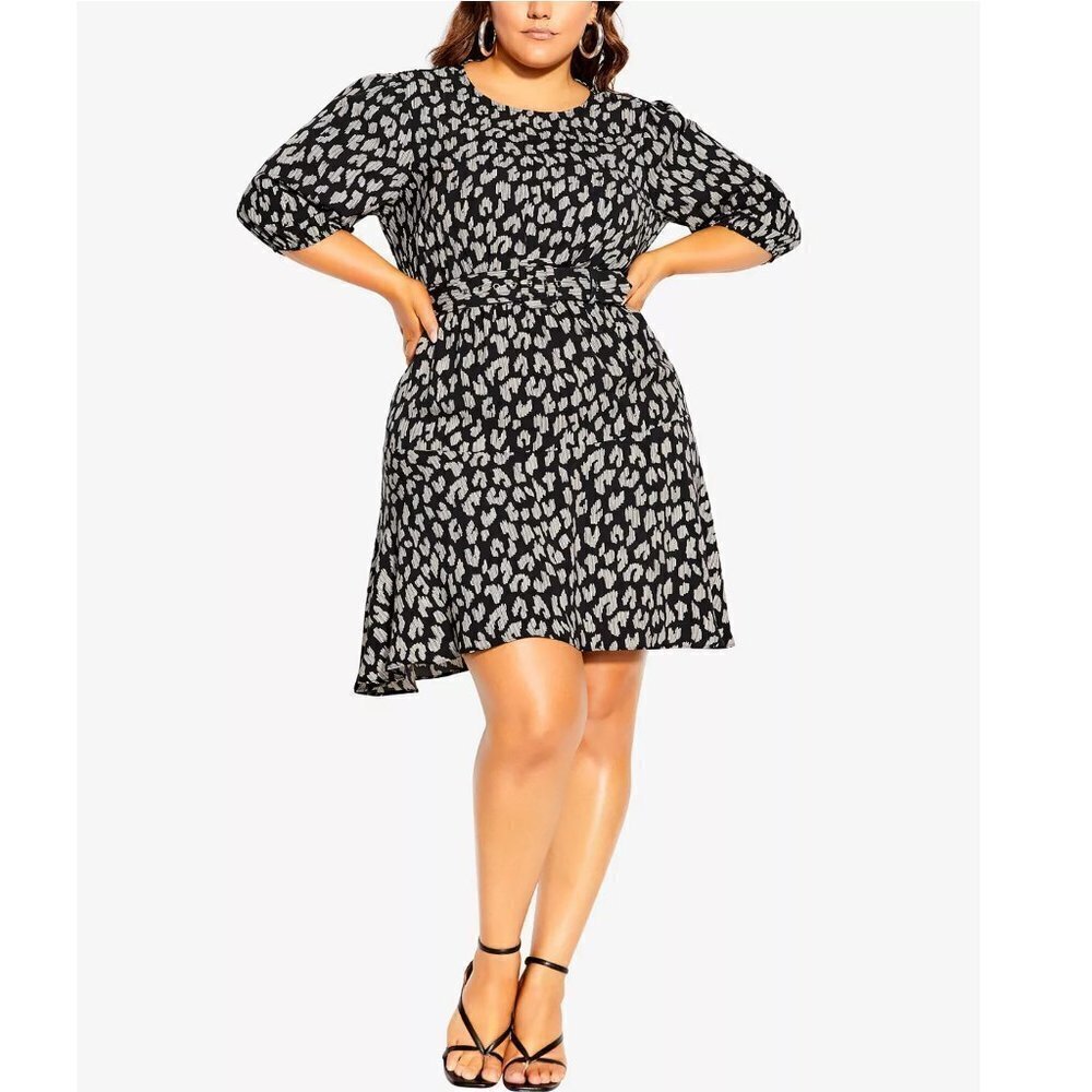 City Chic Black and White Mini Dress